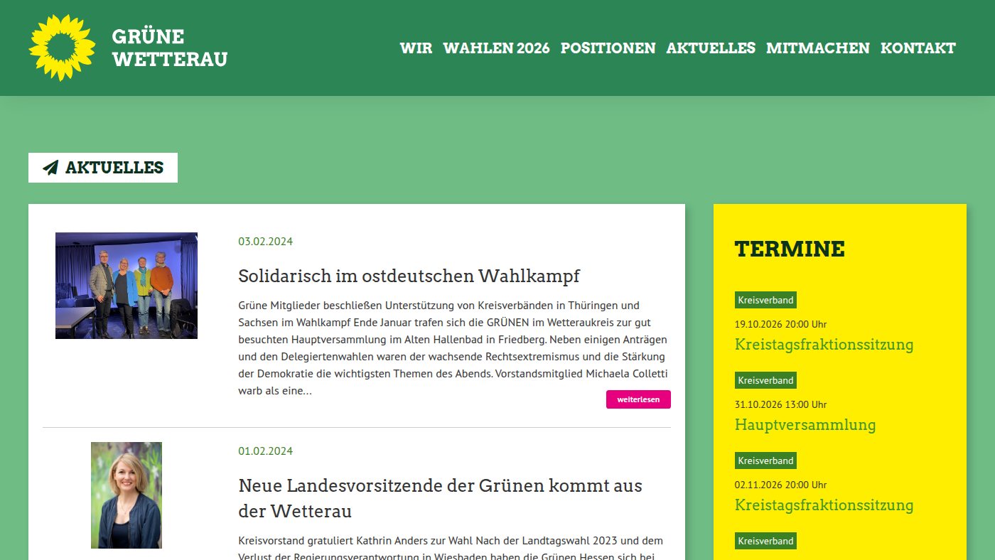 The home page of kreisverband.gruene-wetterau.de