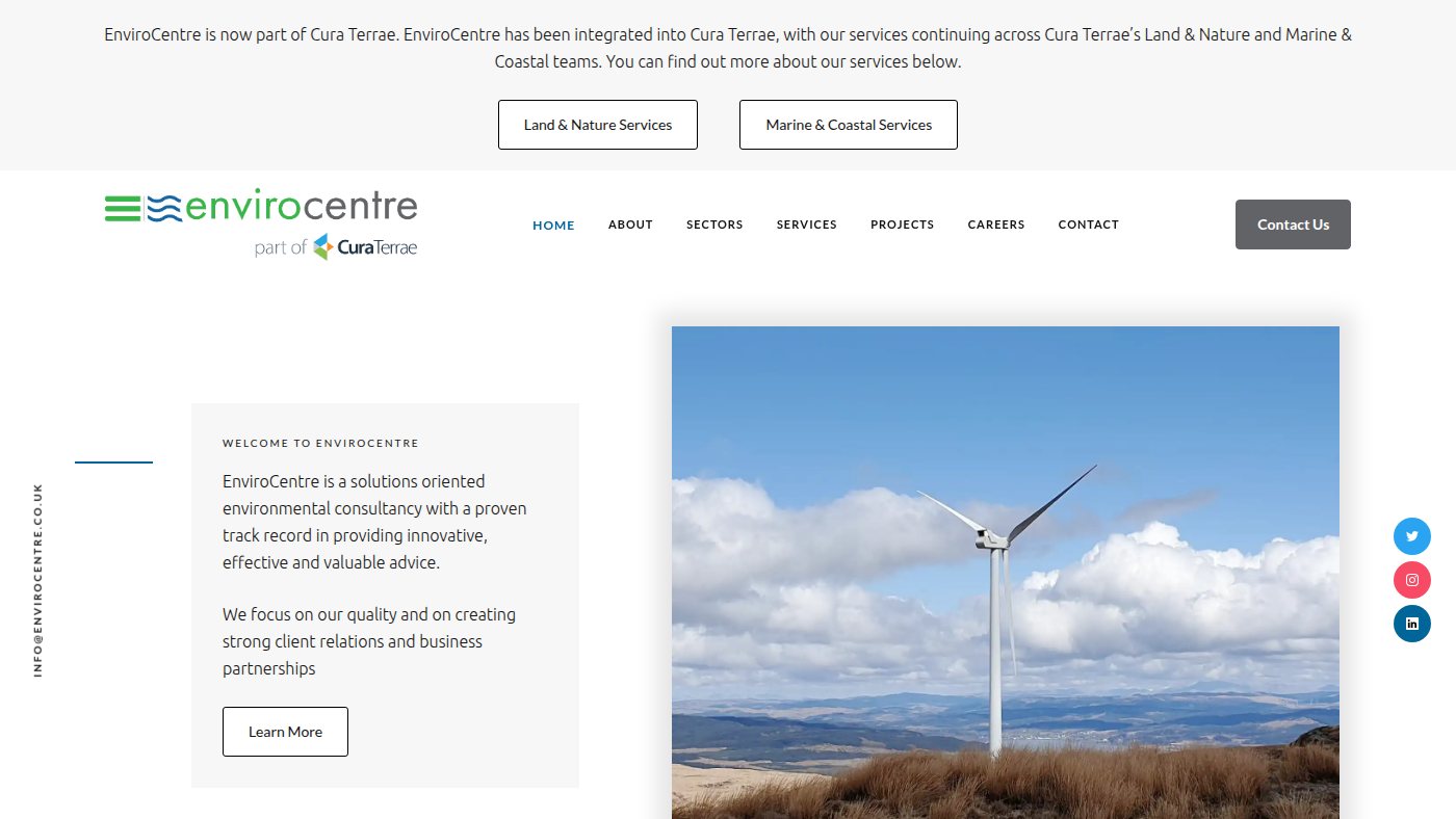 The home page of envirocentre.co.uk
