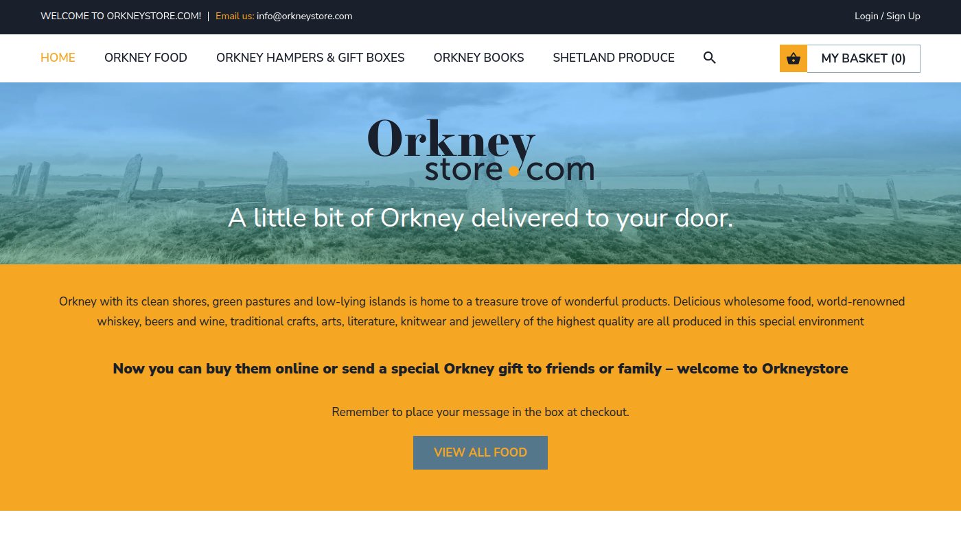 The home page of orkneystore.com