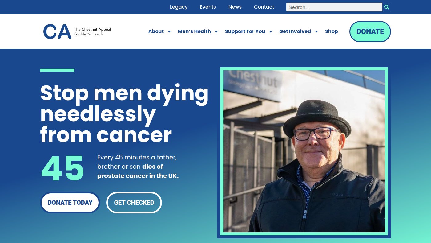The home page of chestnutappeal.org.uk