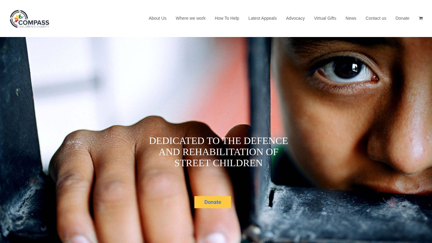 The home page of compasschildrenscharity.org.uk