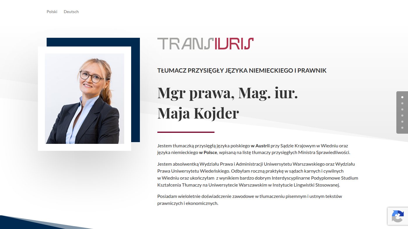 The home page of transiuris.at