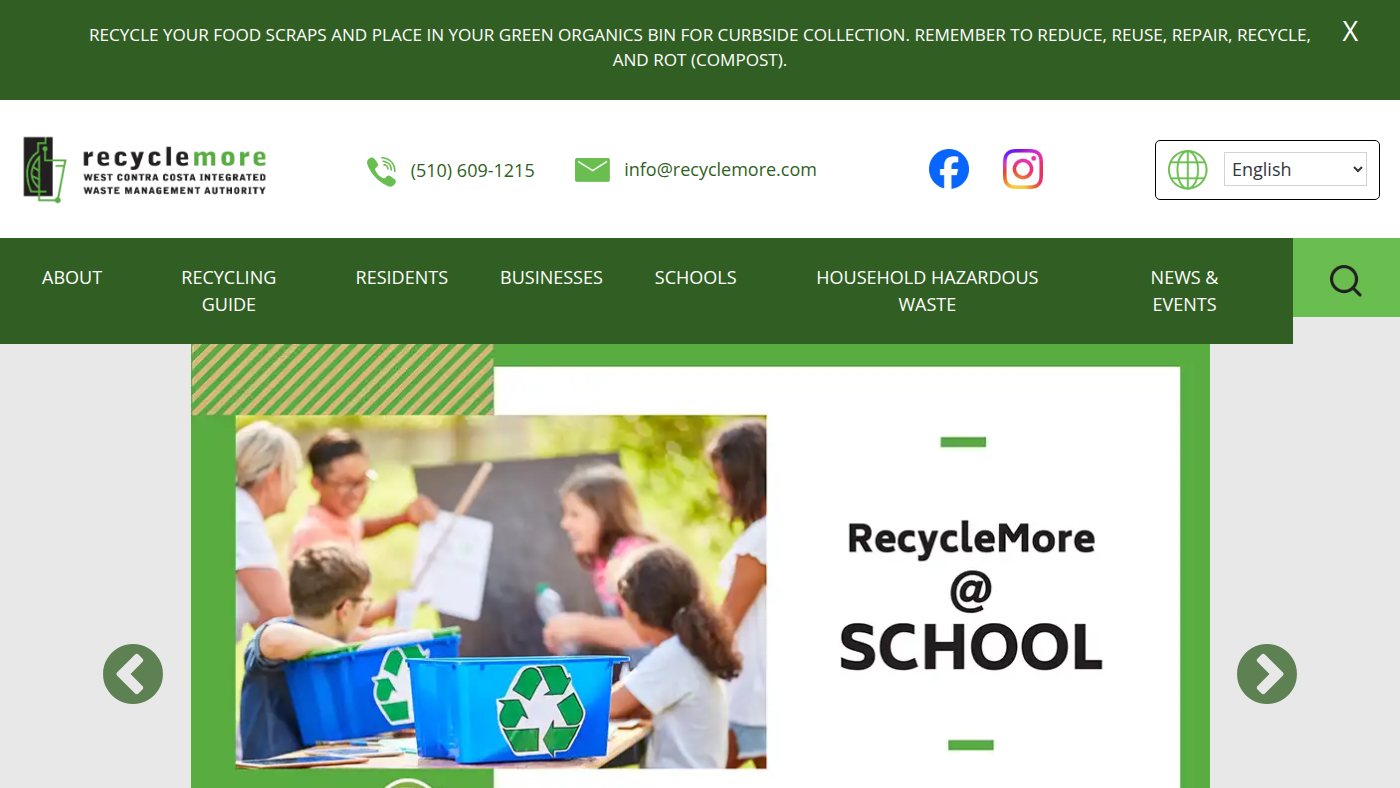 The home page of recyclemore.com