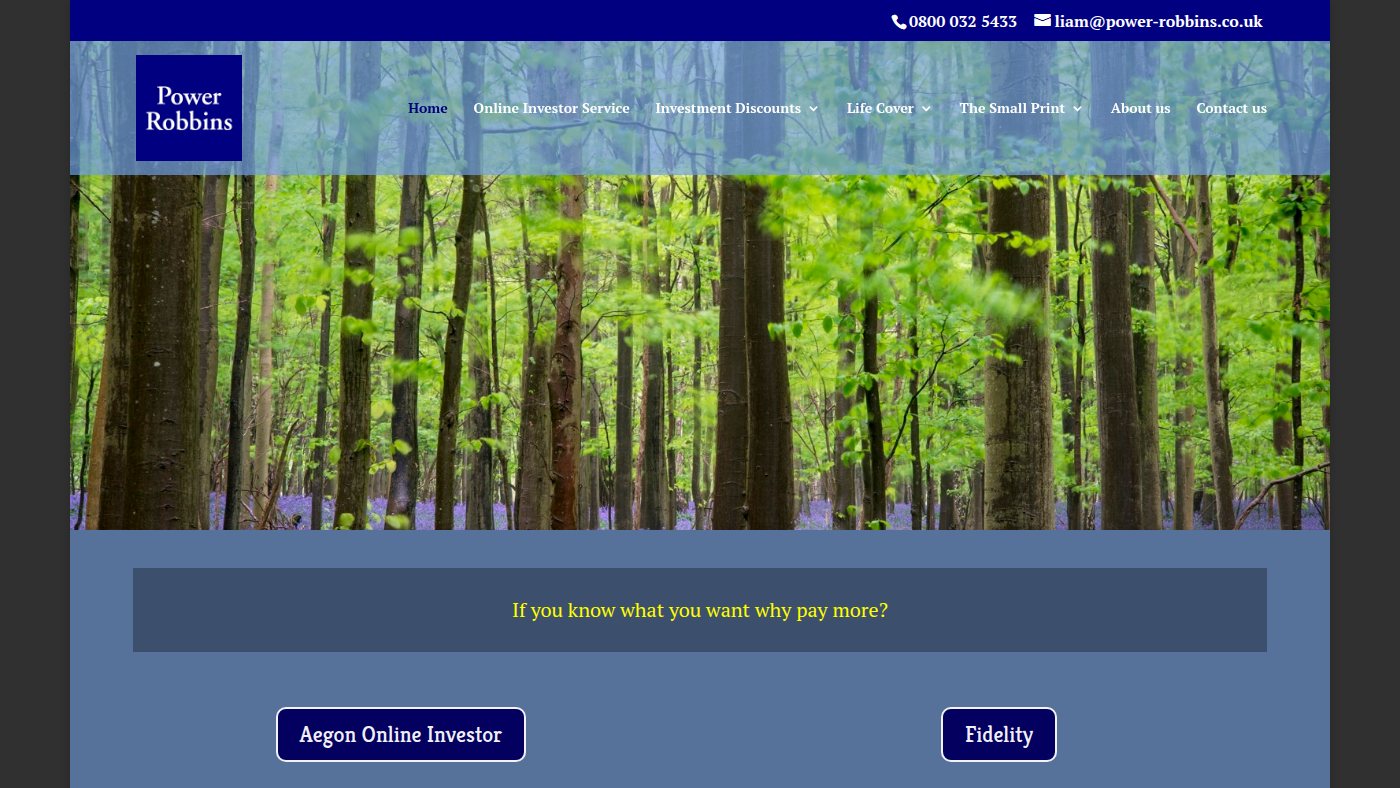 The home page of power-robbins.co.uk