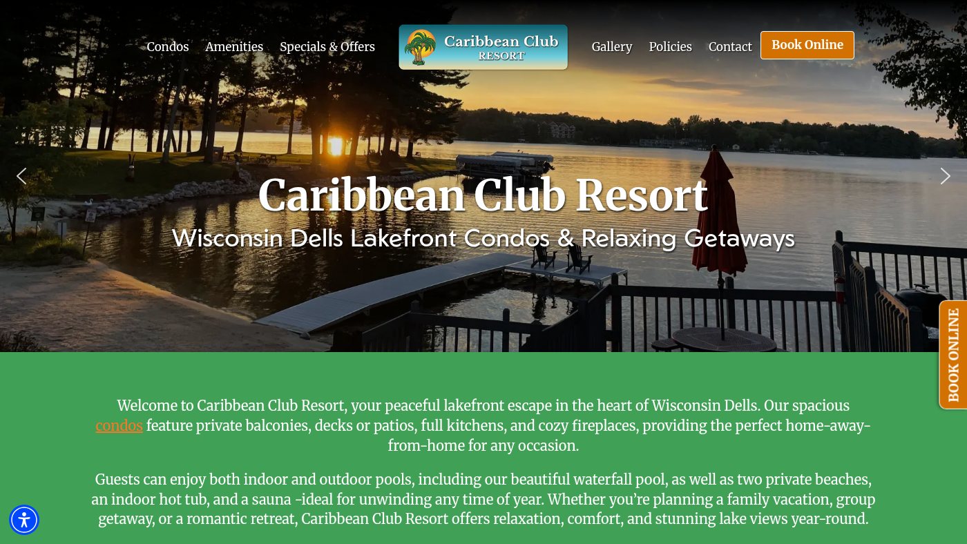 The home page of caribbeanclubresort.com