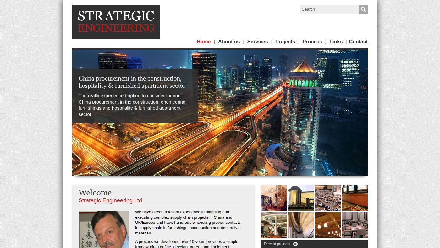 The home page of strategicengineering.co.uk