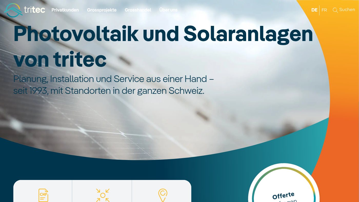 The home page of tritec.ch