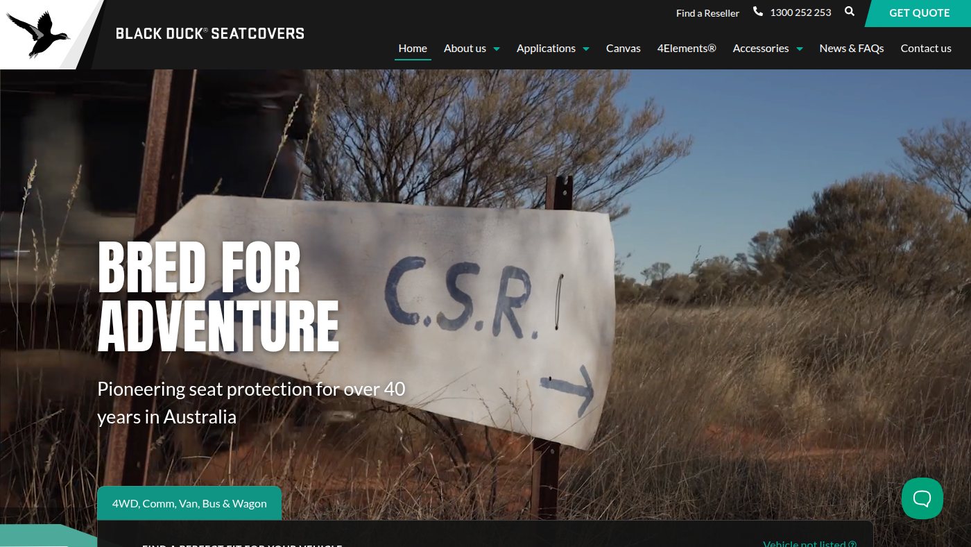 The home page of blackduck.com.au