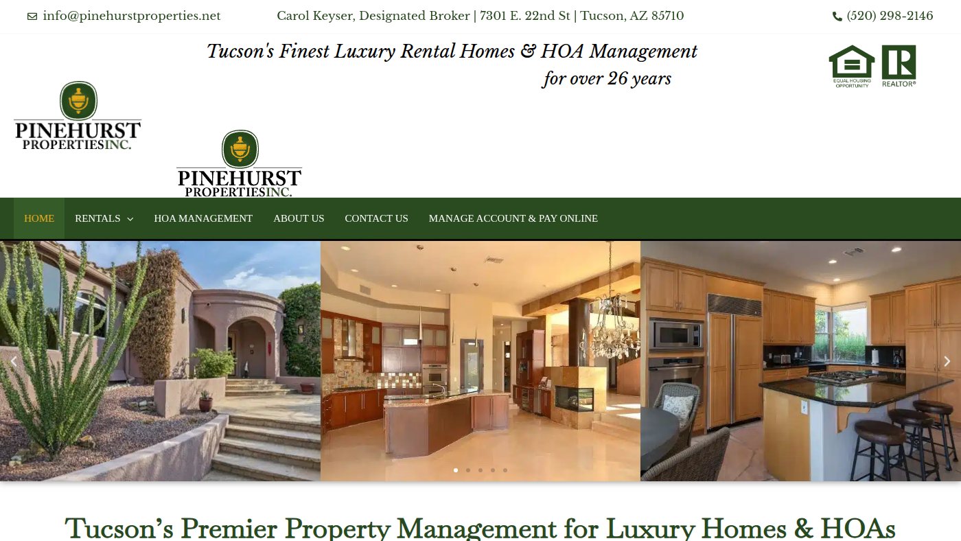 The home page of pinehurstproperties.net