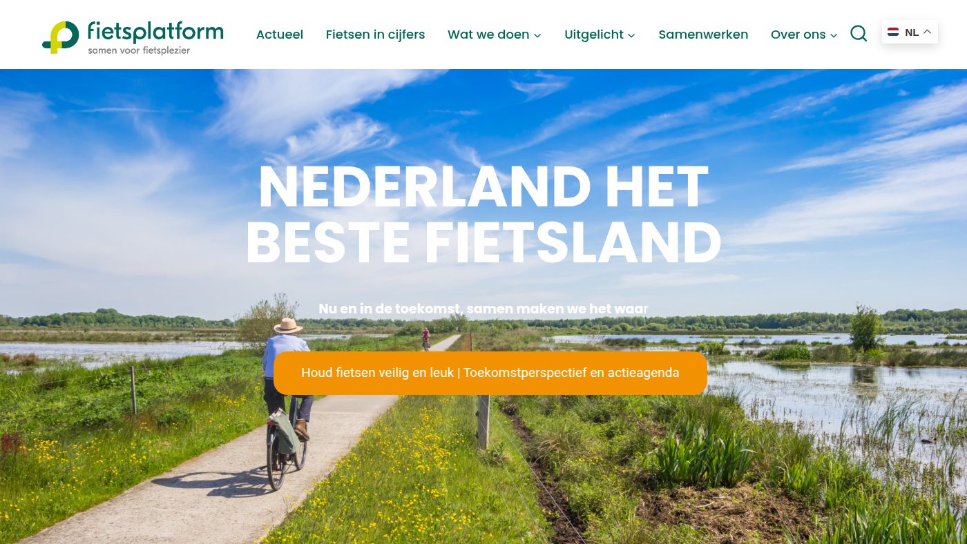 The home page of fietsplatform.nl