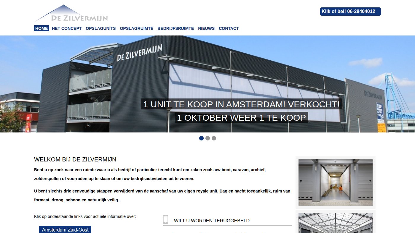 The home page of dezilvermijn.nl