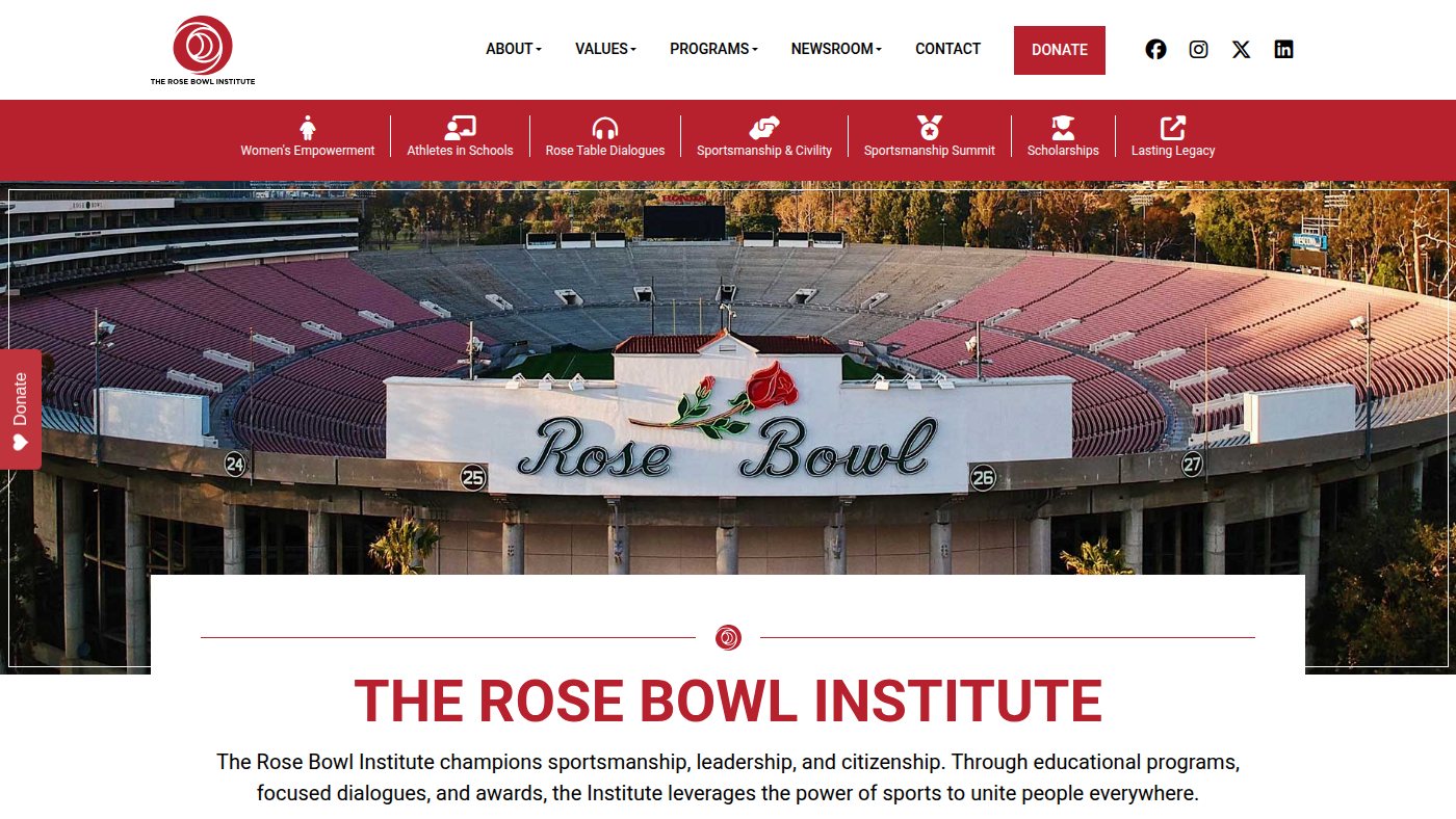 The home page of rosebowlinstitute.org