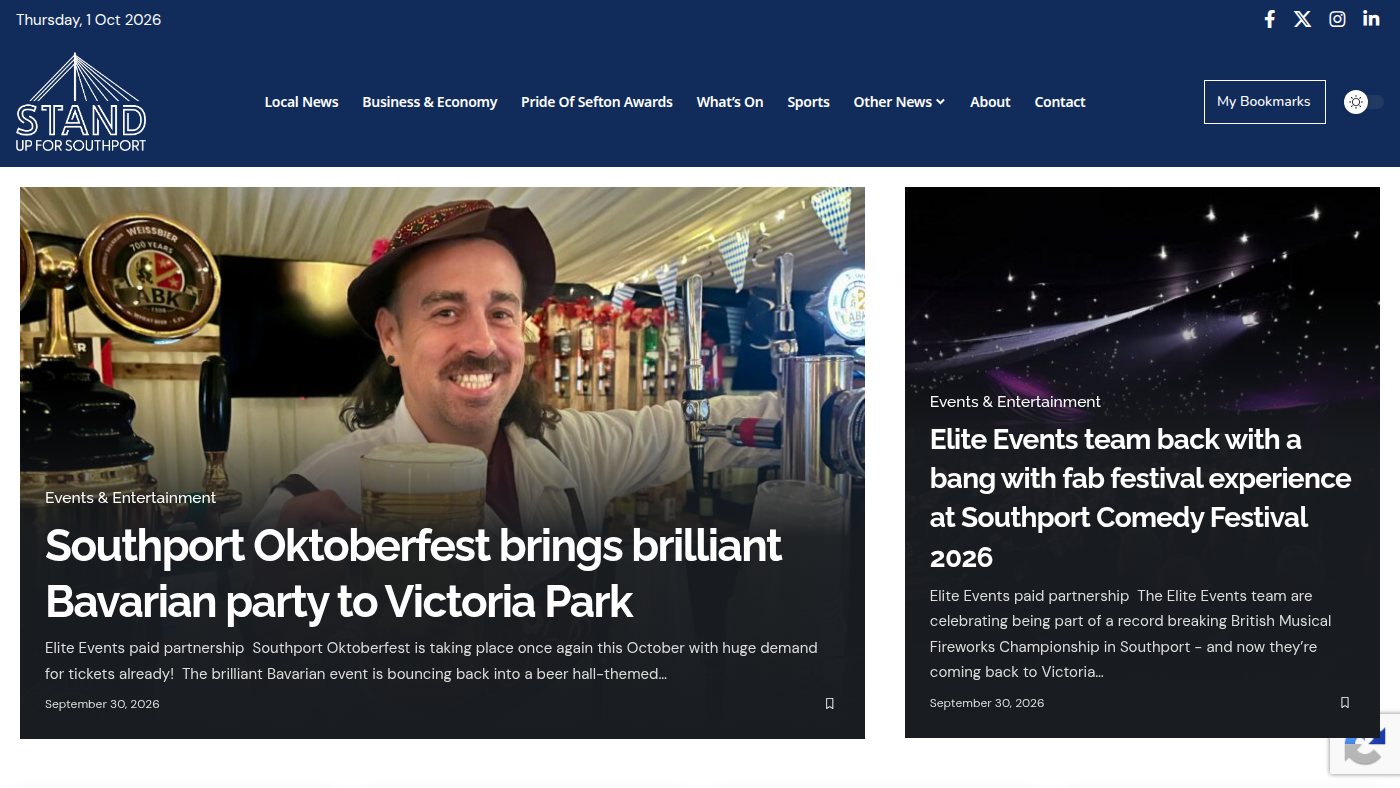 The home page of standupforsouthport.com