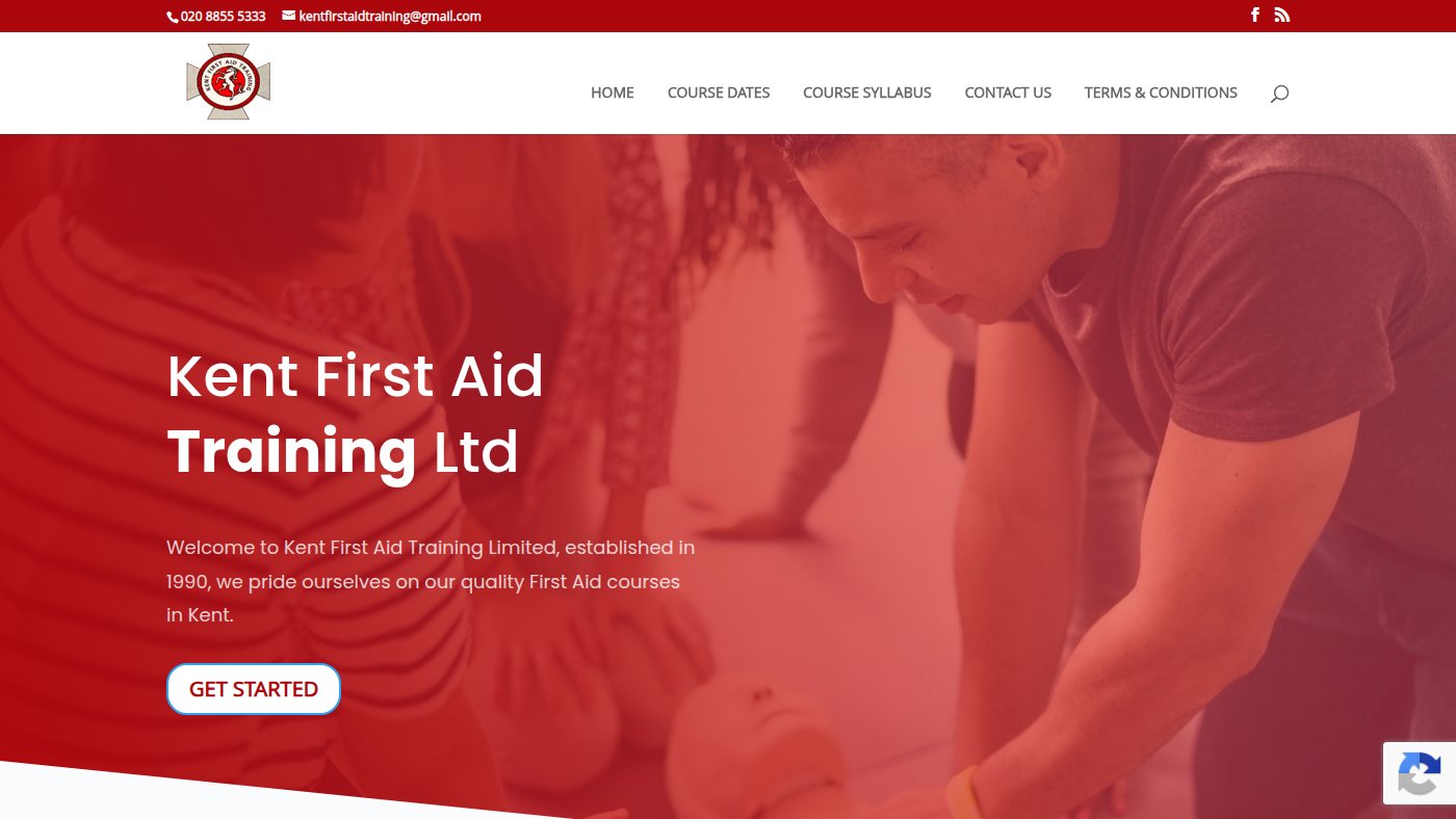 The home page of kentfirstaidtraining.co.uk