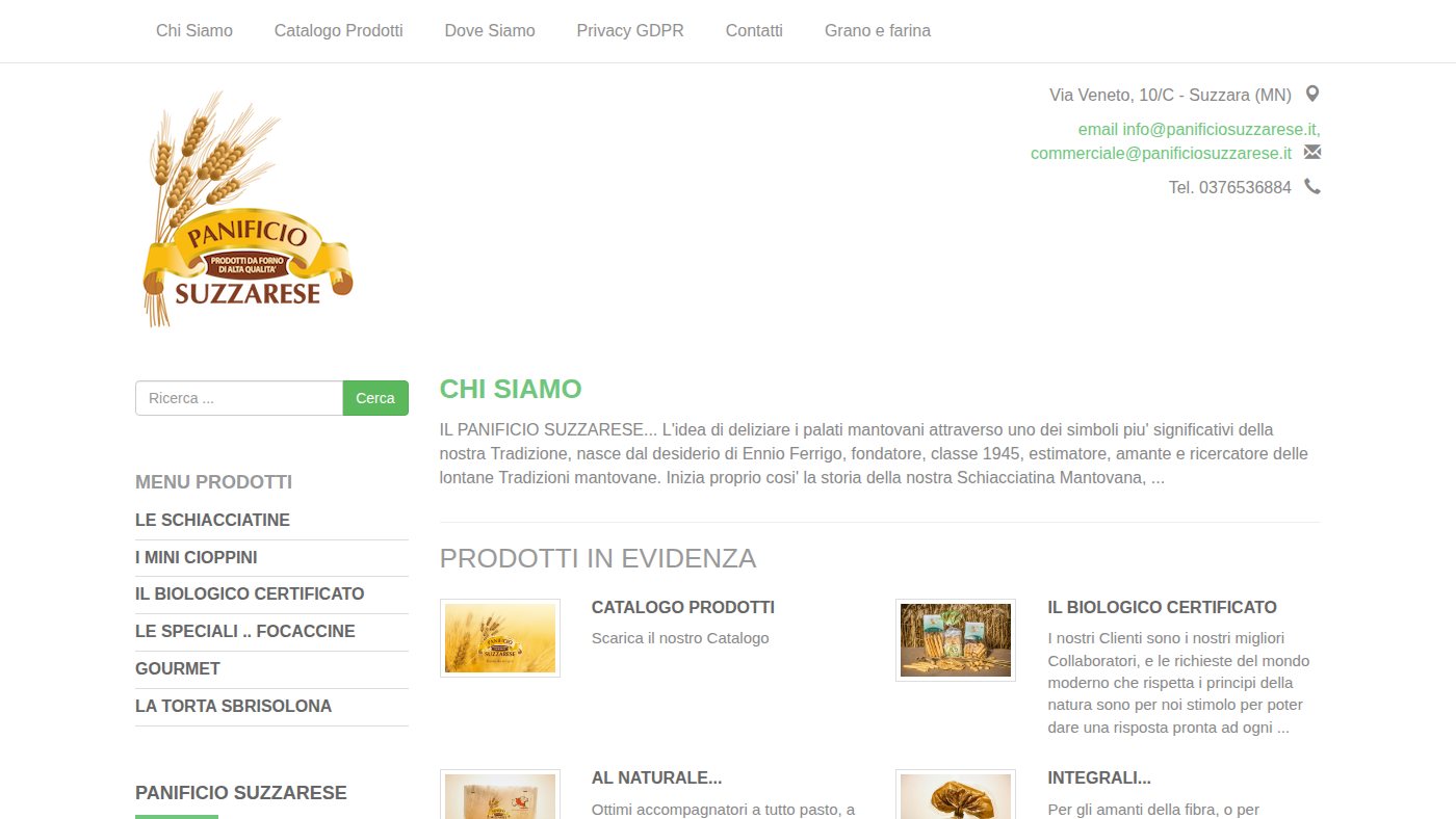 The home page of panificiosuzzarese.it