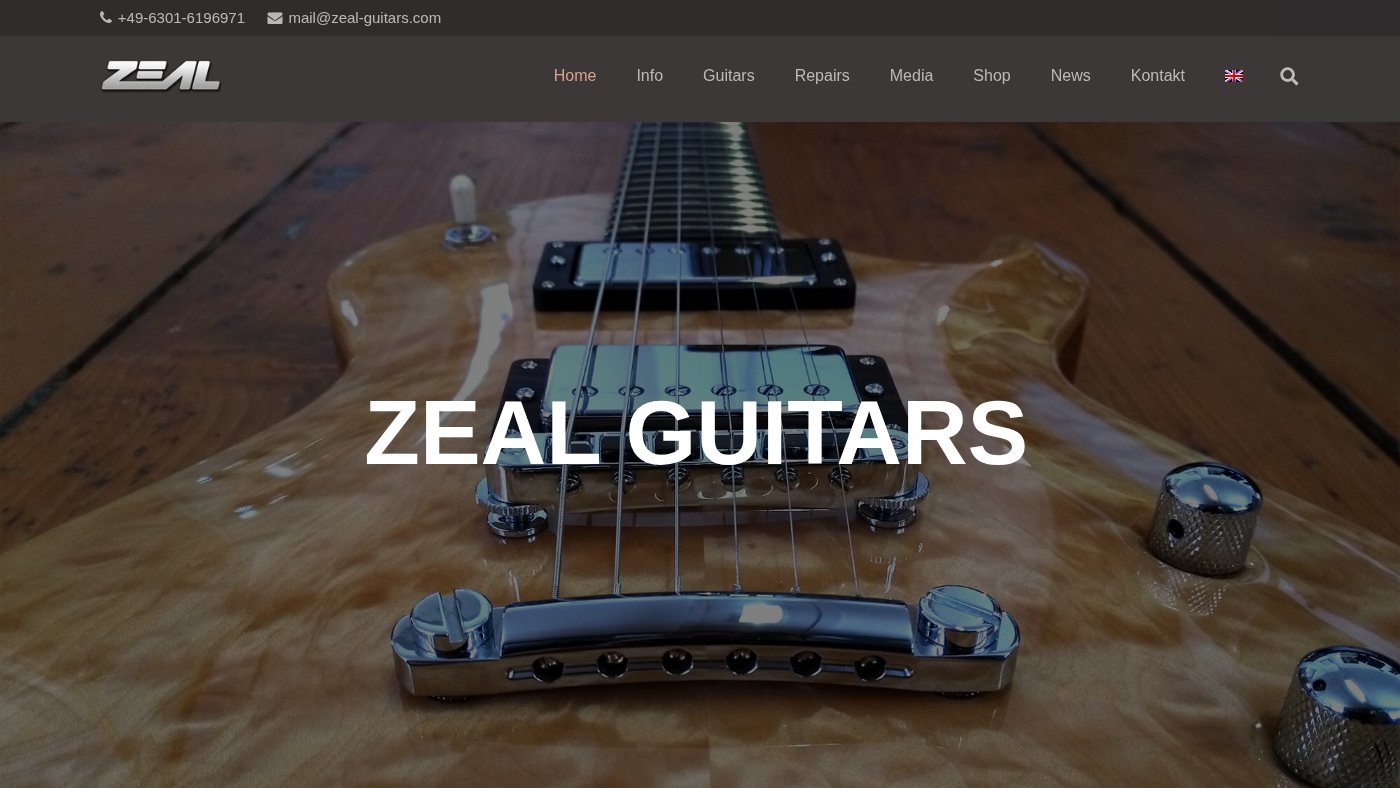 The home page of zeal-guitars.de
