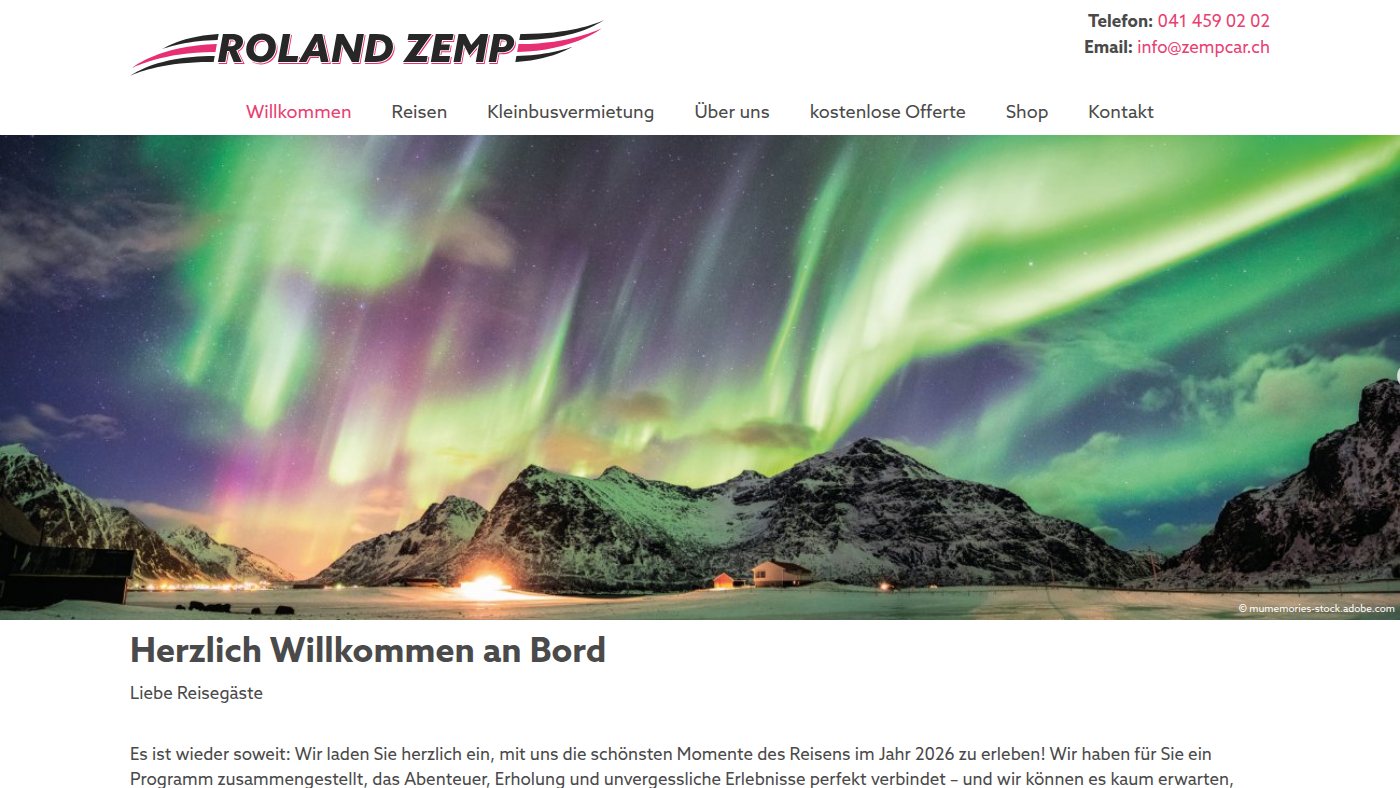 The home page of zempcar.ch