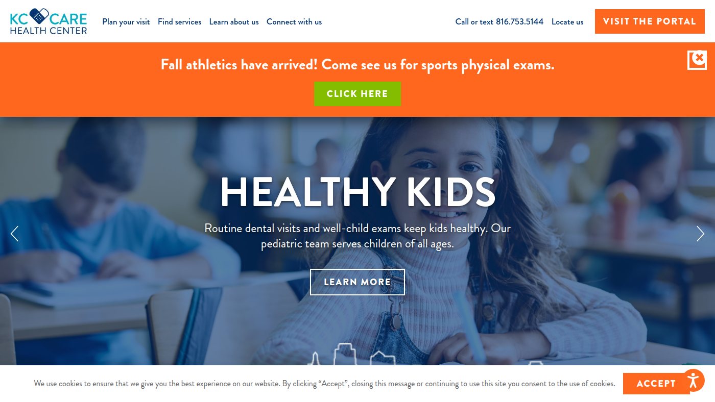The home page of kccare.org