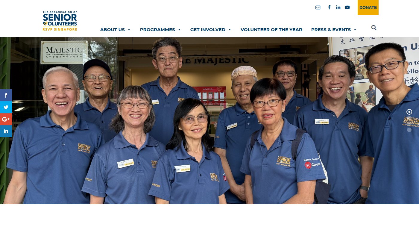 The home page of rsvp.org.sg