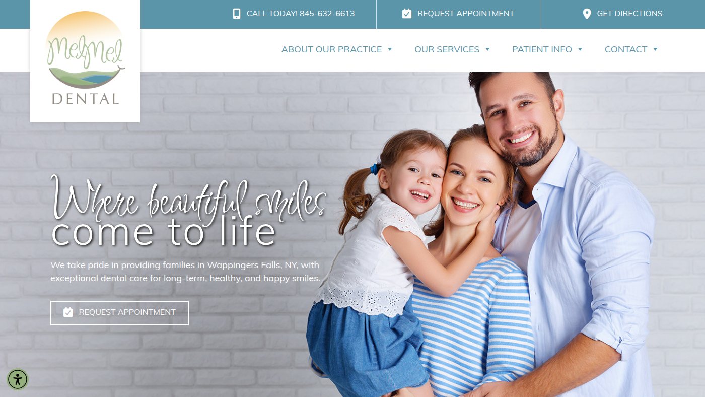 The home page of melmeldental.com