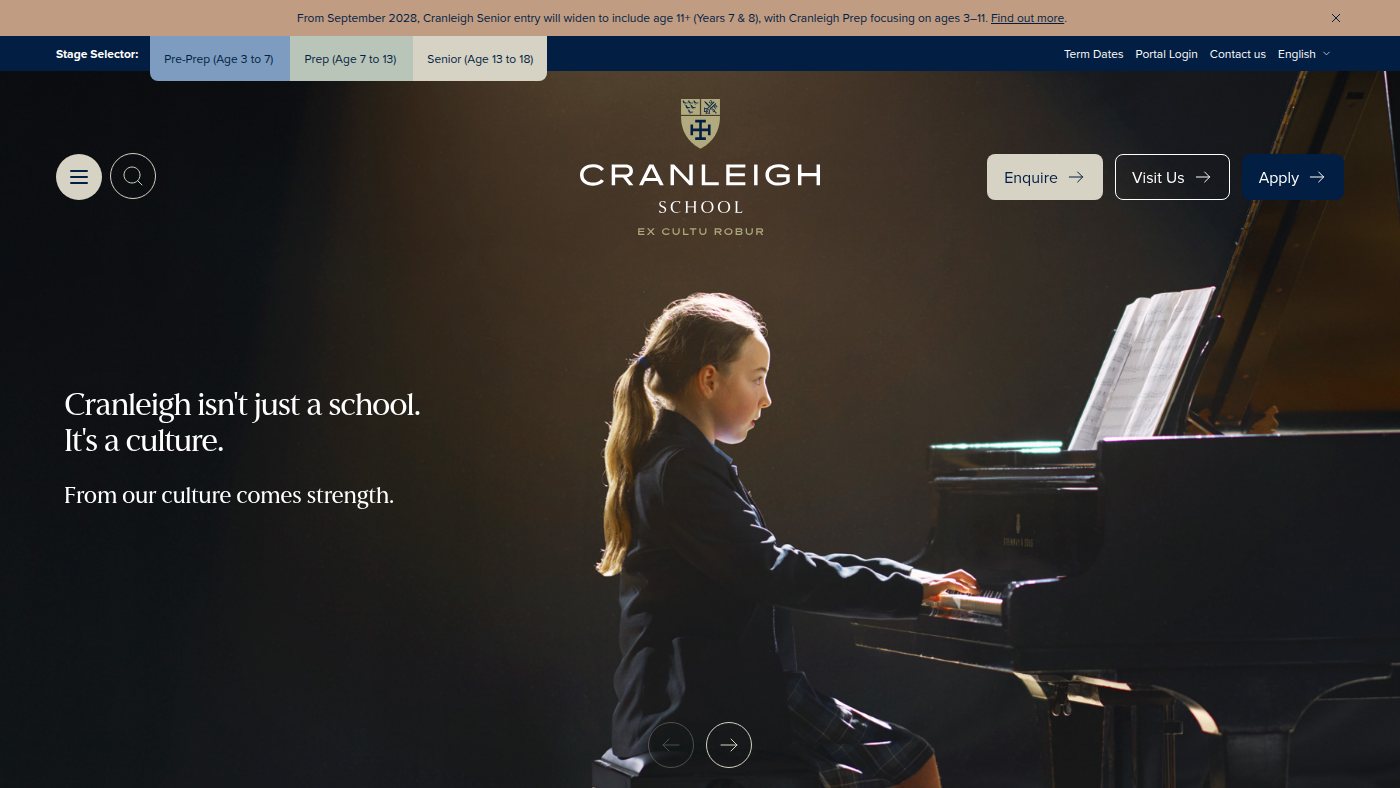 The home page of cranleigh.org