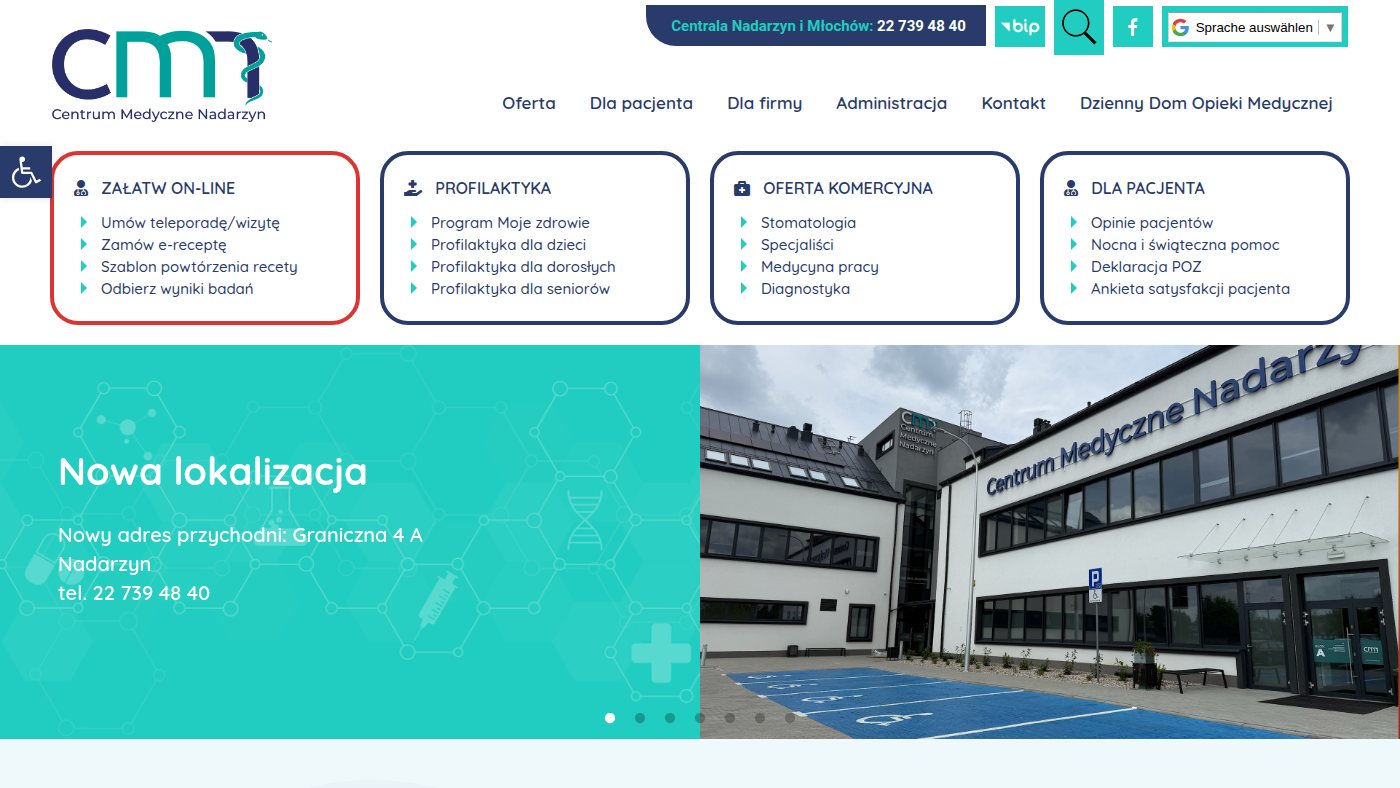 The home page of cmnadarzyn.pl