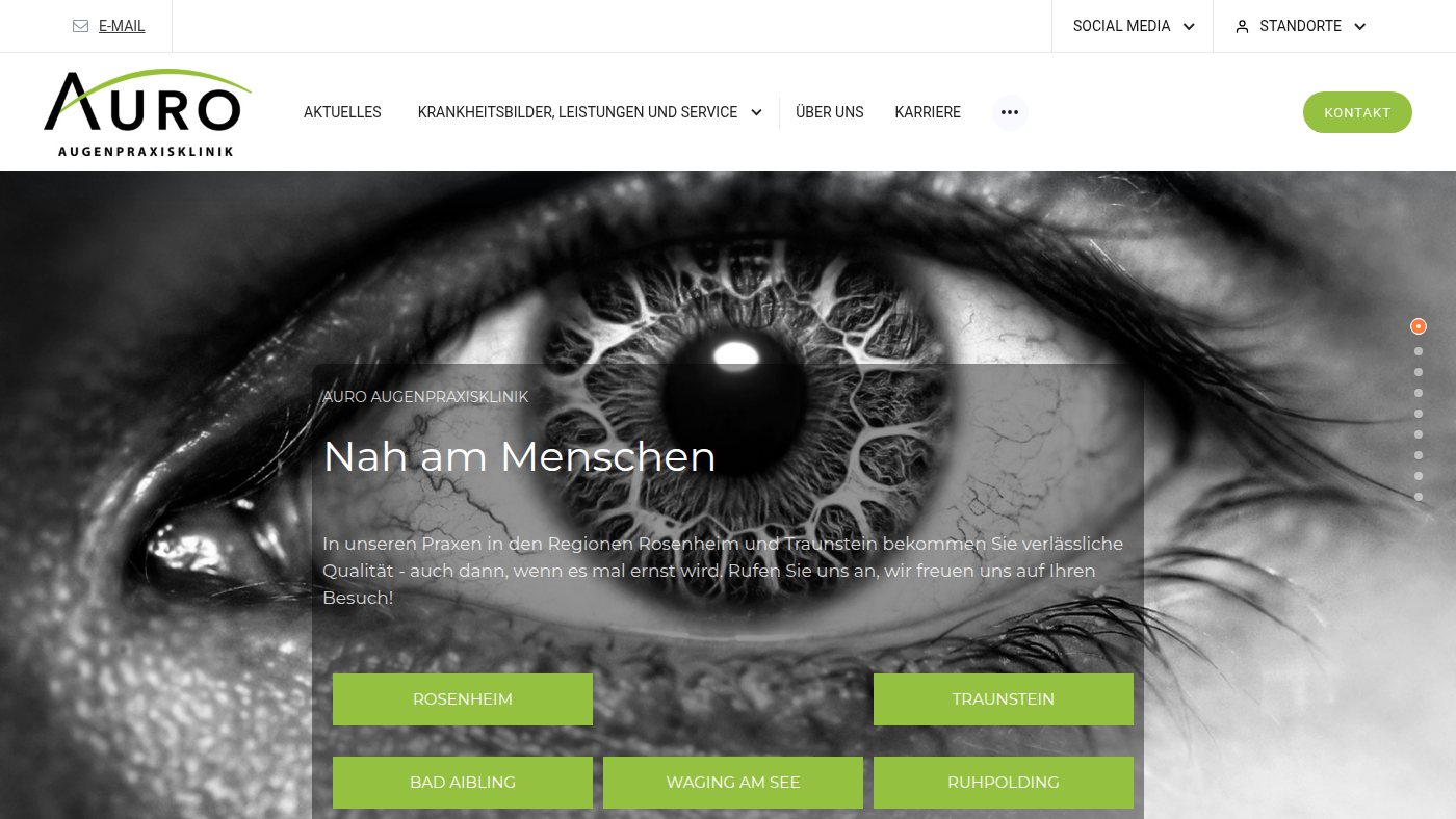 The home page of auro-augenpraxisklinik.de