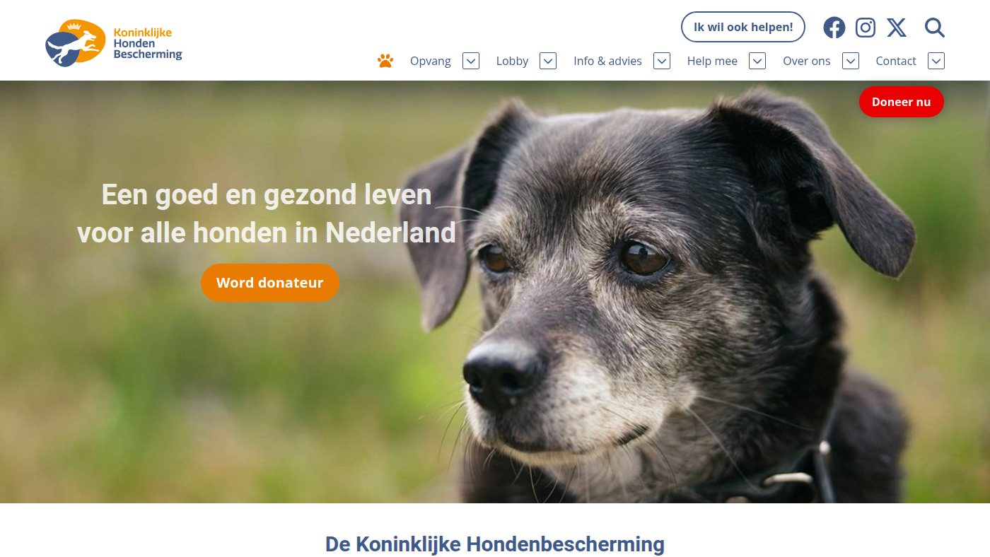 The home page of hondenbescherming.nl