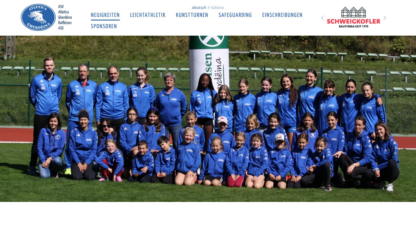 The home page of atleticagherdeina.it