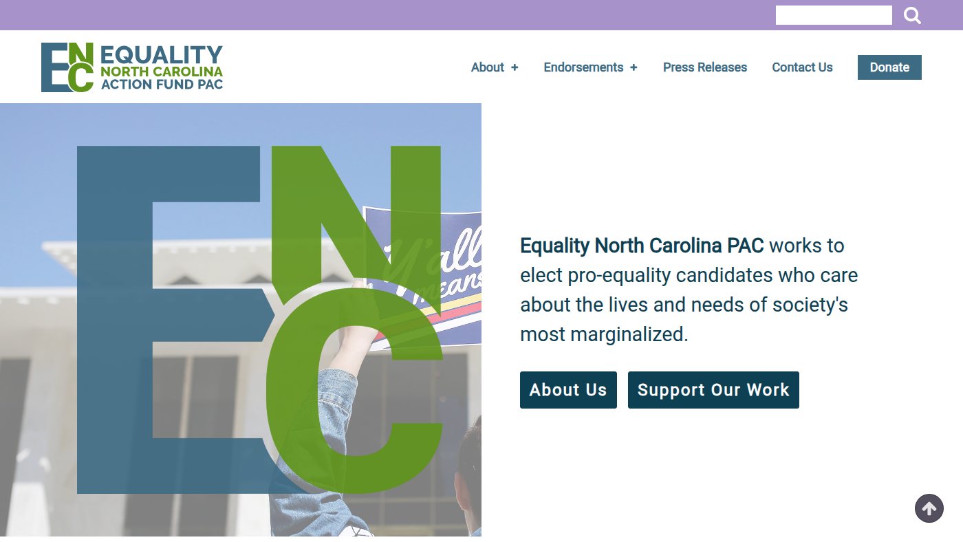 The home page of equalityncpac.org