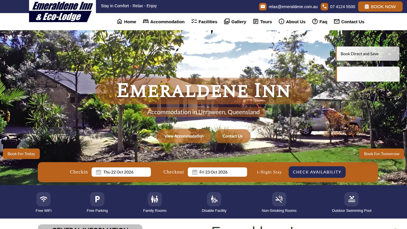 The home page of emeraldene.com.au