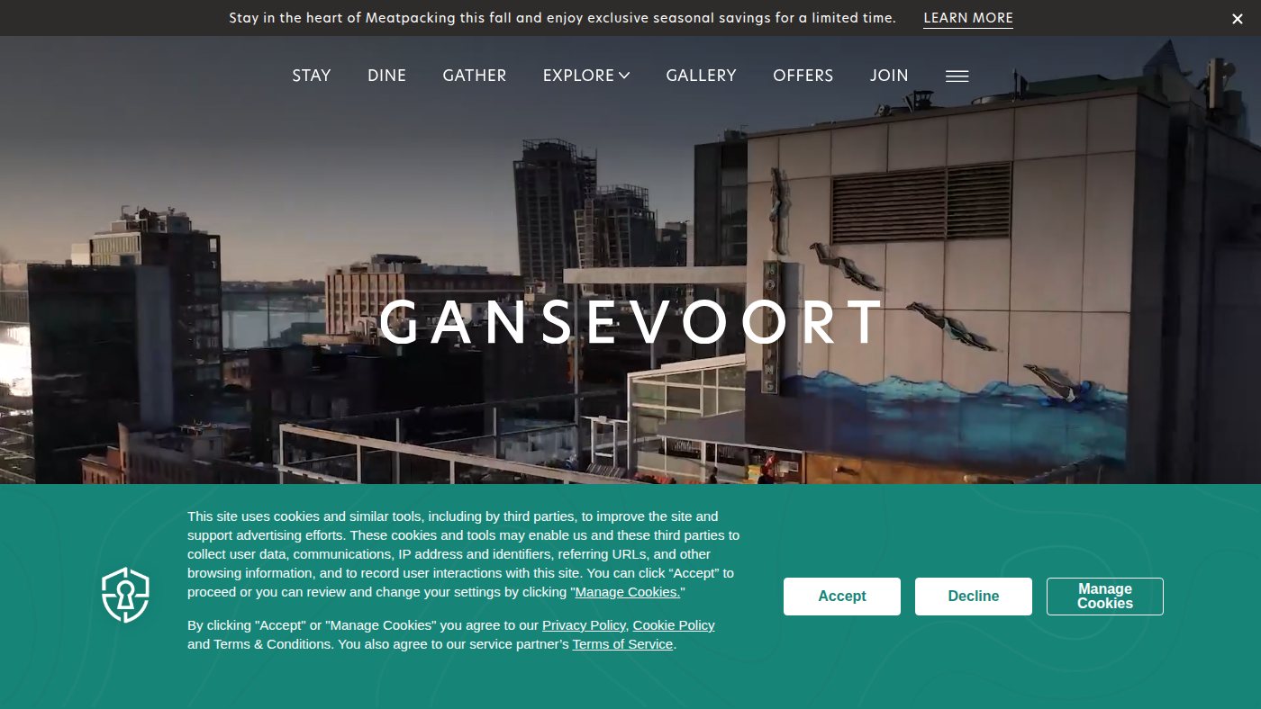 The home page of gansevoorthotelgroup.com