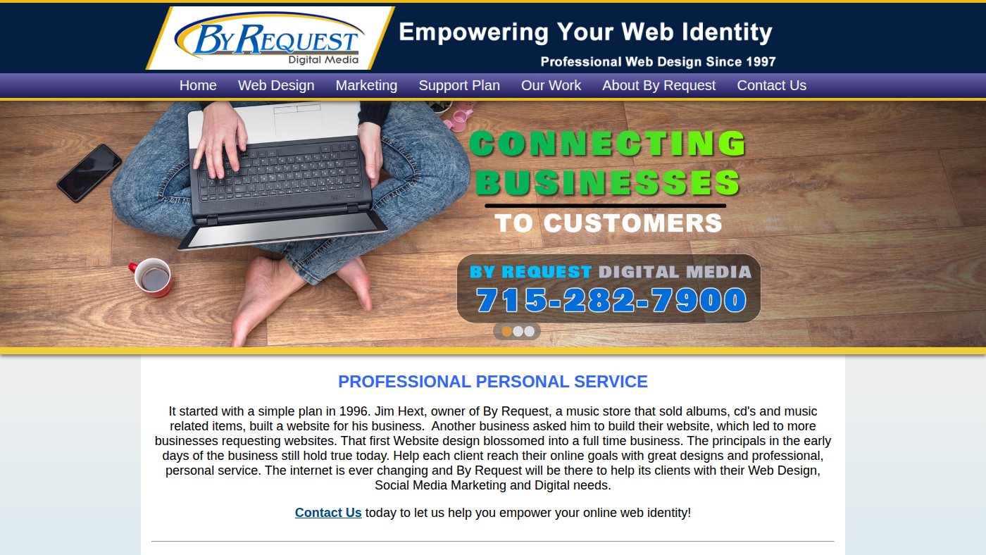 The home page of byrequestdigitalmedia.com
