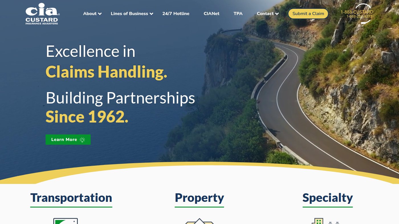 The home page of custard.com