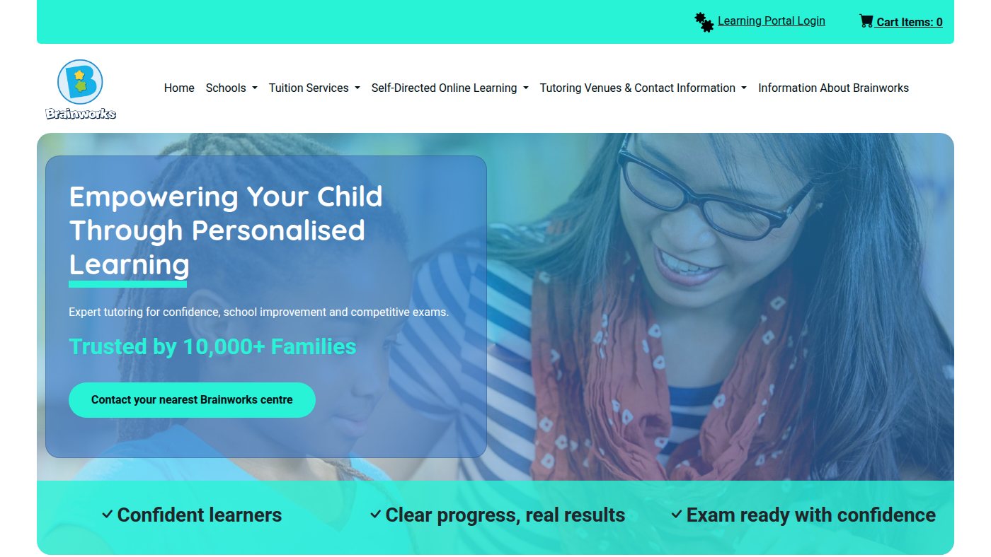 The home page of brainworks.com.au