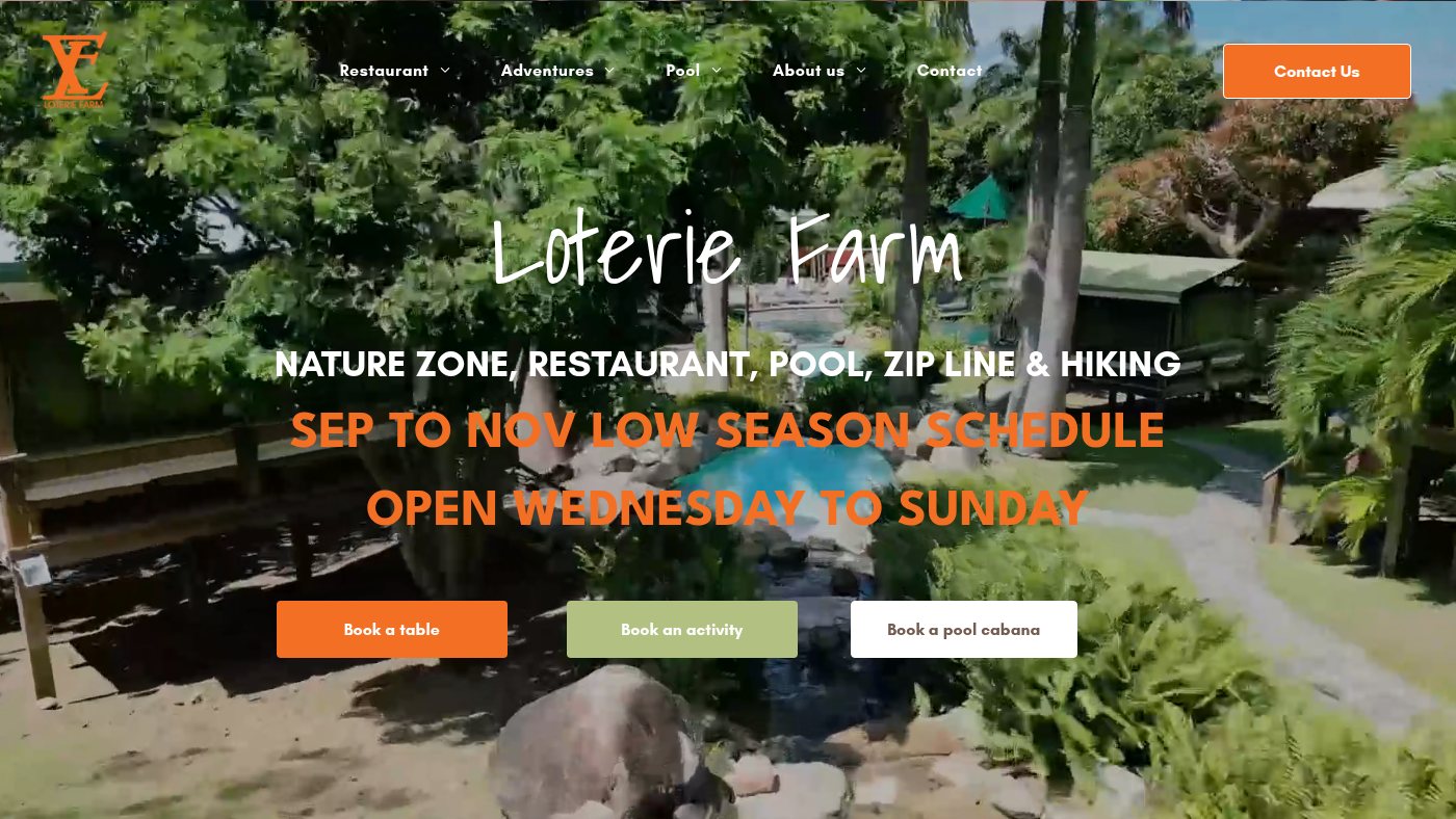 The home page of loteriefarm.com