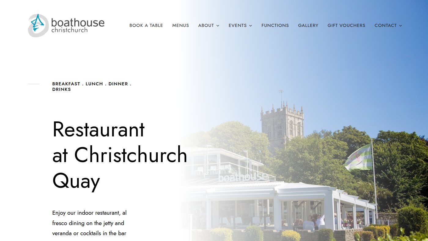 The home page of boathouse.co.uk