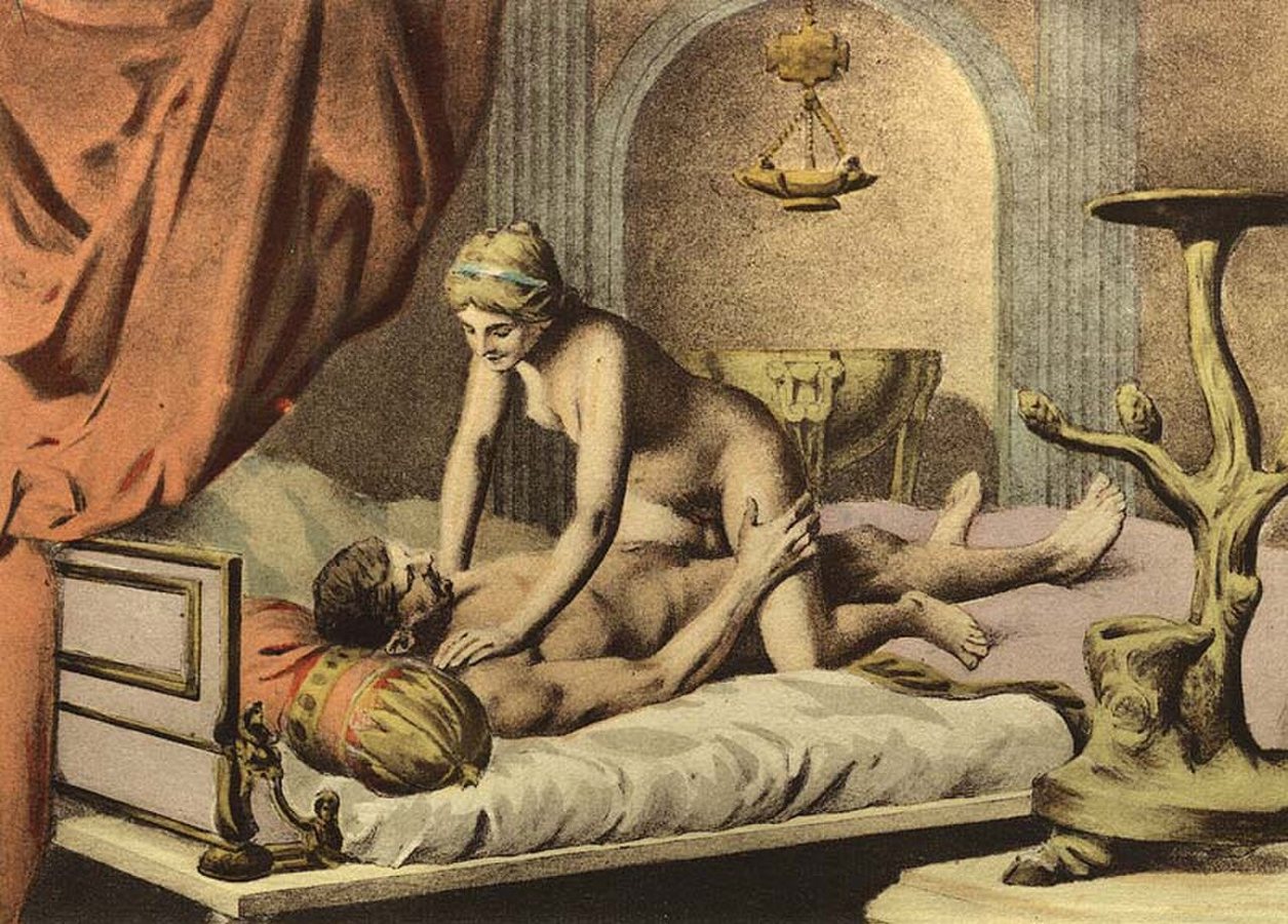 Édouard-Henri Avril depiction of a woman on top, a position more likely to stimulate the clitoris