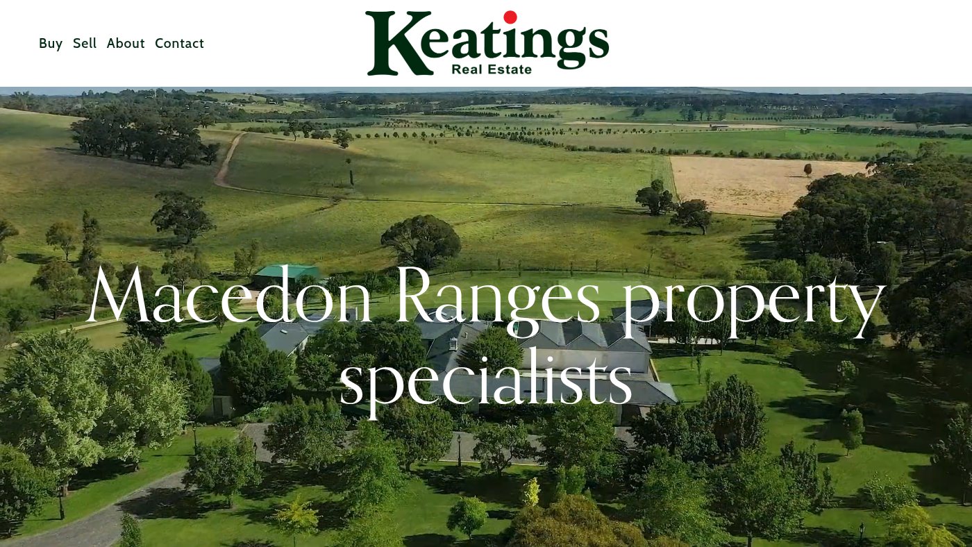 The home page of keatings.com.au