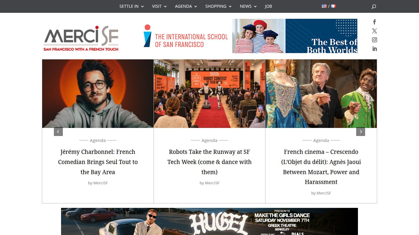 The home page of mercisf.com