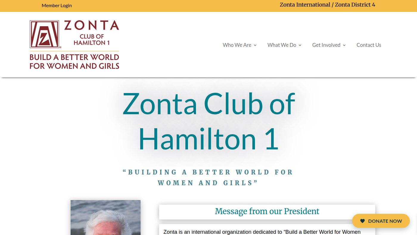 The home page of zontahamilton1.ca