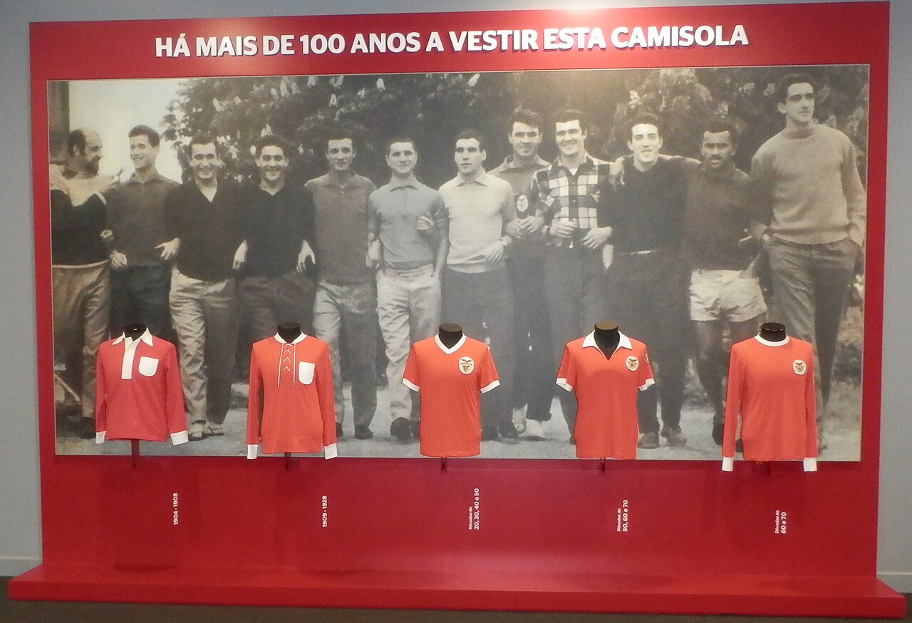 Evoluzione della maglia del Benfica dal 1904 fino agli anni Settanta
