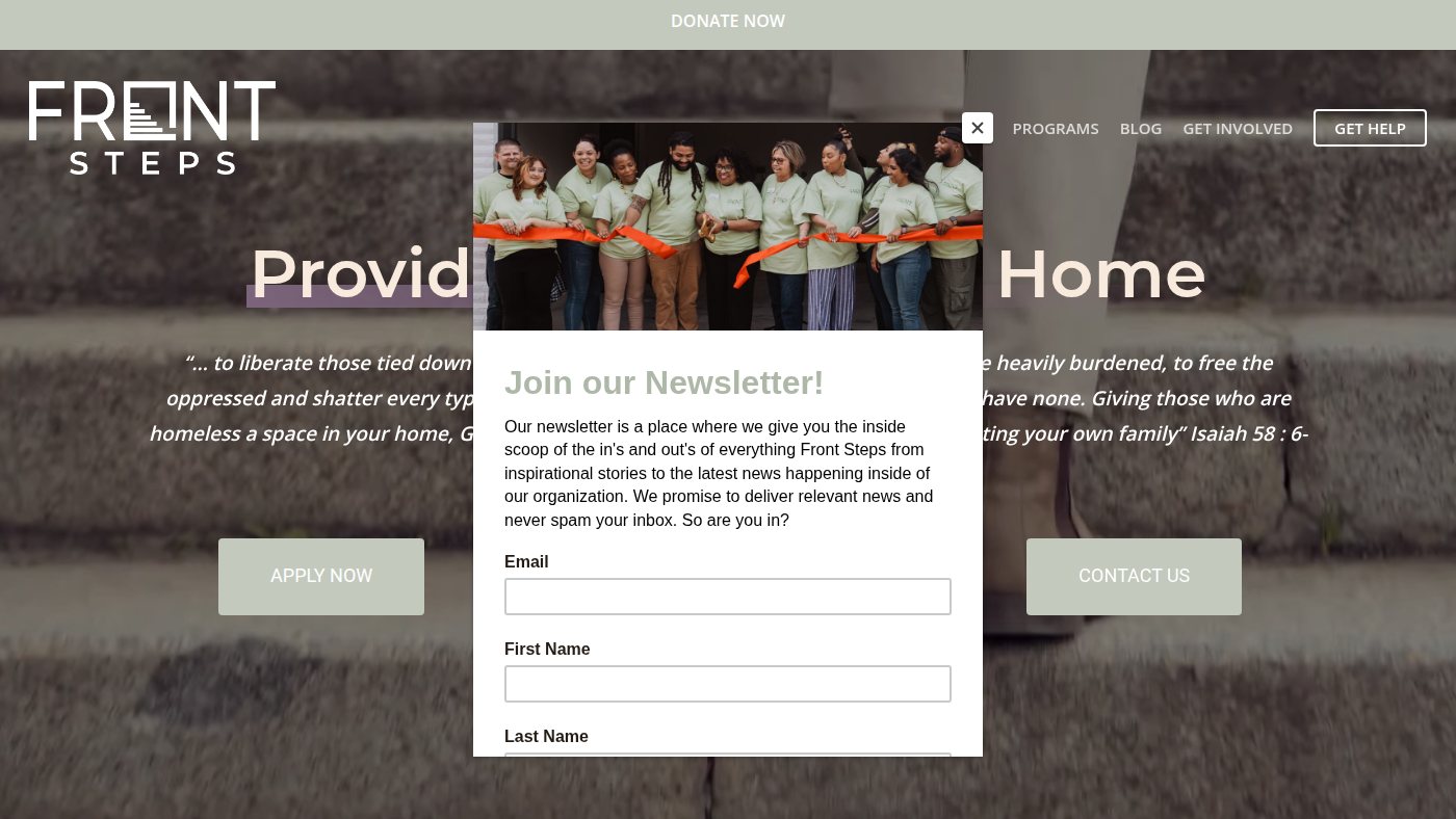The home page of frontsteps.org