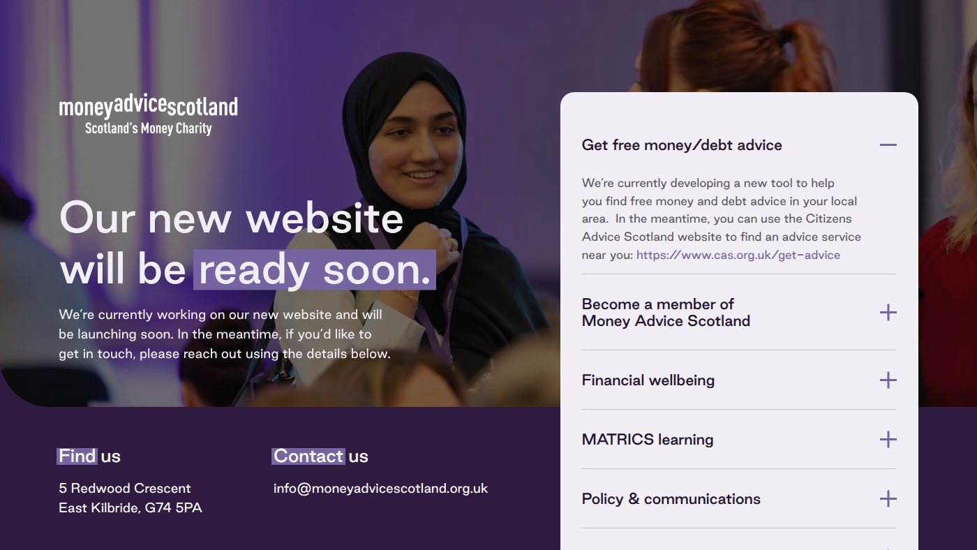 The home page of moneyadvicescotland.org.uk