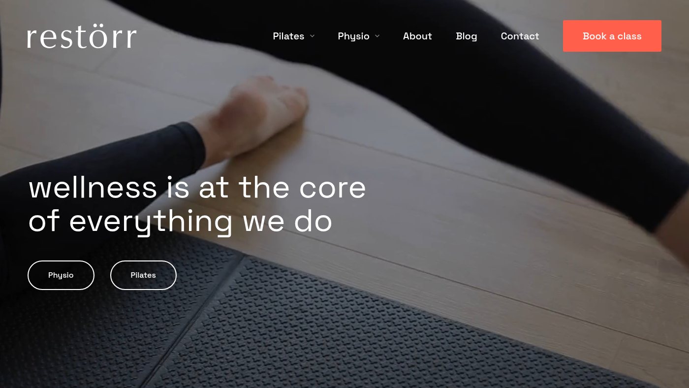 The home page of restorrhealth.co.uk