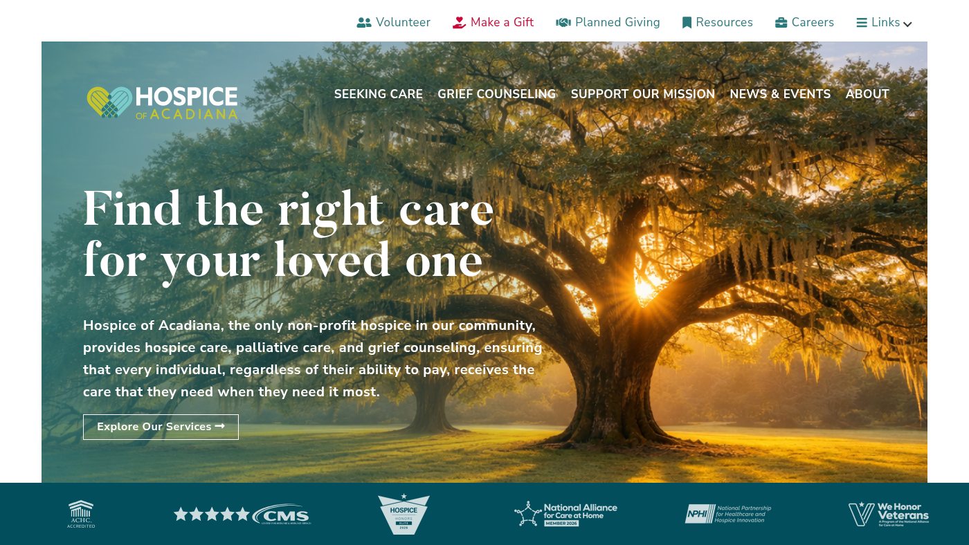 The home page of hospiceacadiana.com