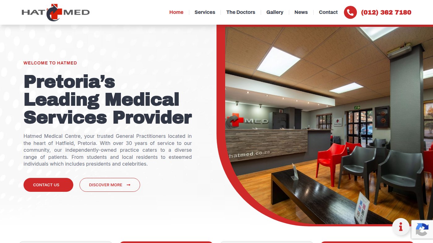 The home page of hatmed.co.za