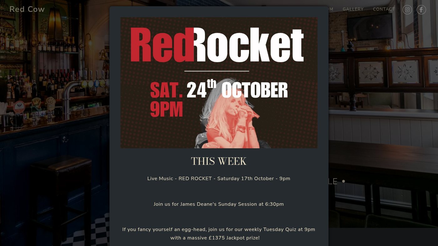 The home page of redcowpub.com
