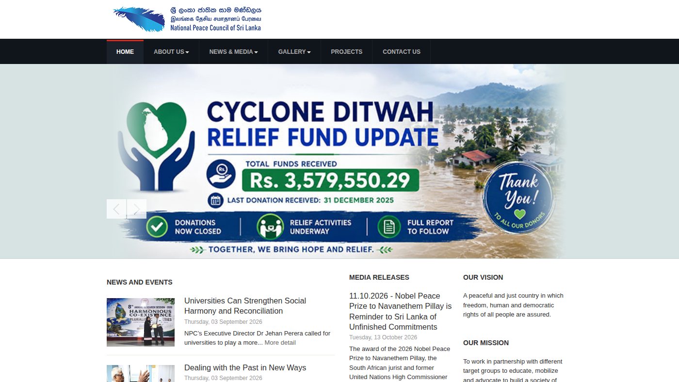 The home page of peace-srilanka.org