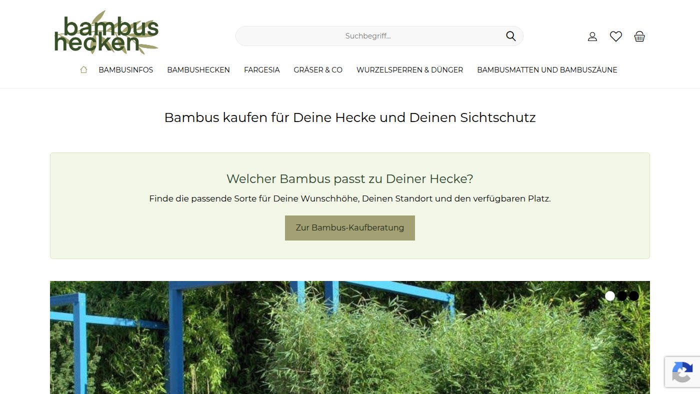 The home page of bambushecken.de